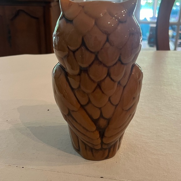 Sold Vintage ceramic orange and brown big eyed owl figurine. Super cute! - Picture 5 of 7